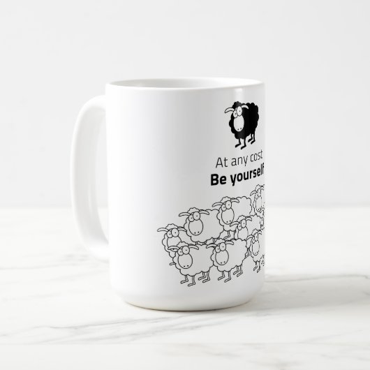 Mug mouton noir et blanc (Devant gauche)