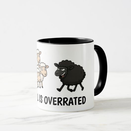 Mug Mouton noir et blanc (Devant droit)