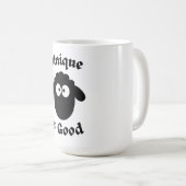 Mug mouton noir : Unique est bon (Devant droit)