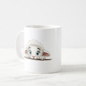 Mug Mouton Peeking mignon adorable Drôle animal dessin (Devant gauche)