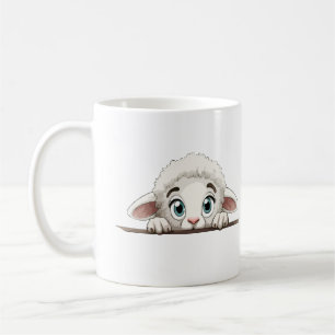 Mug Mouton Peeking mignon adorable Drôle animal dessin
