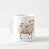 Mug Moutons aux fleurs de pavot rouge (Devant gauche)