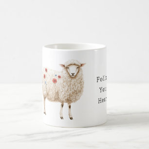 Mug Moutons aux fleurs de pavot rouge