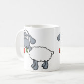 Mug Moutons blancs Deux agneaux mignons avec des fleur (Devant gauche)