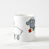 Mug Moutons blancs Deux agneaux mignons avec des fleur (Centre)