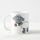 Mug Moutons blancs Deux agneaux mignons avec des fleur (Gauche)