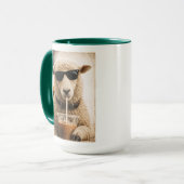 Mug Moutons cools buvant du café glacé (Devant gauche)