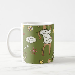 Mug Moutons de Noël : Illustration Vintage animale.