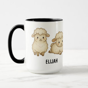 Mug Moutons Dessinés à la Main Personnalisés Mignons