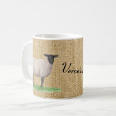 Mug Moutons du Suffolk d'aquarelle (Devant gauche)