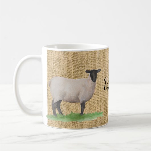 Mug Moutons du Suffolk d'aquarelle (Gauche)