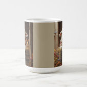 Mug Moutons et lapin douillets en Grange avec Fleurs (Centre)