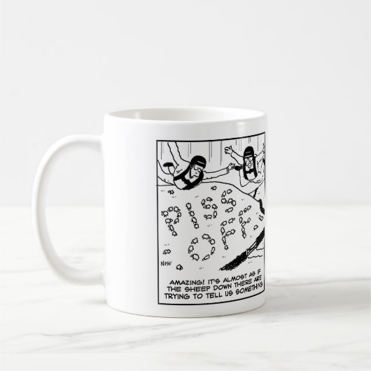 Mug Moutons Expliquer un message aux parachutistes (Gauche)