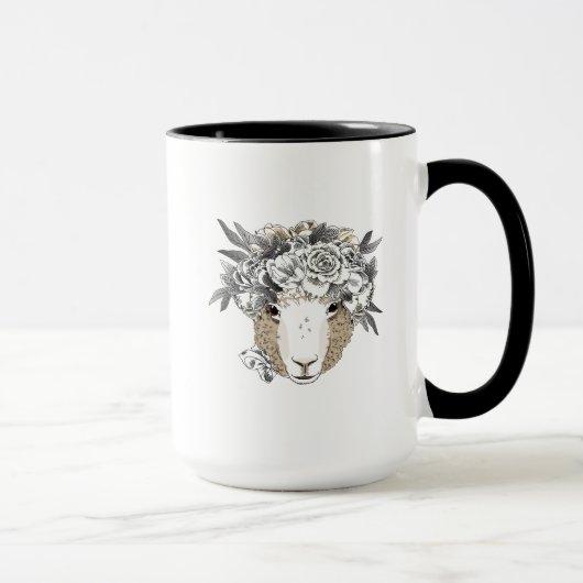 Mug Moutons floraux de halo (Droite)