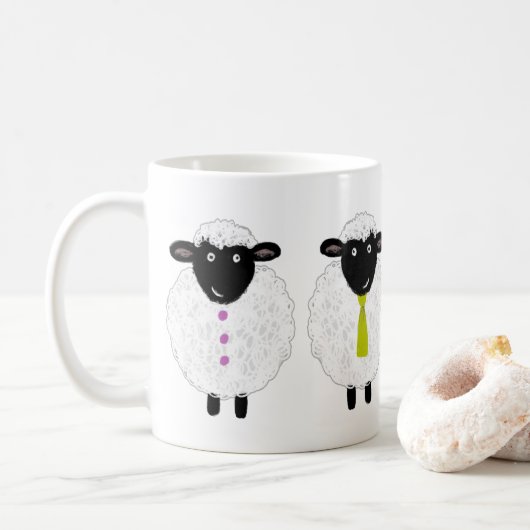 Mug Moutons mignons drôles (Avec donut)