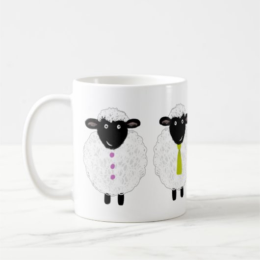 Mug Moutons mignons drôles (Gauche)