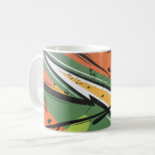 Mug Mouvement Abstrait jaune, noir et vert