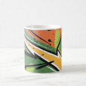 Mug Mouvement Abstrait jaune, noir et vert (Centre)