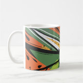 Mug Mouvement Abstrait jaune, noir et vert (Gauche)
