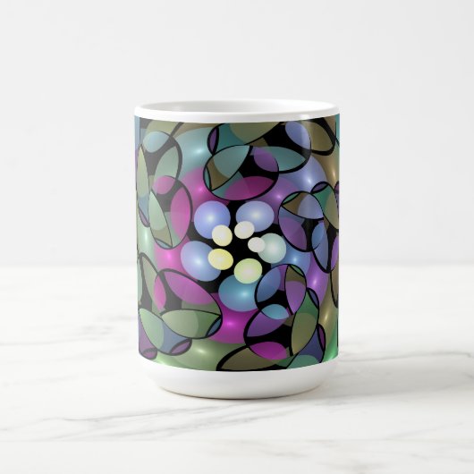 Mug Mouvements Colorés Art Abstrait Trippy Fractal (Centre)
