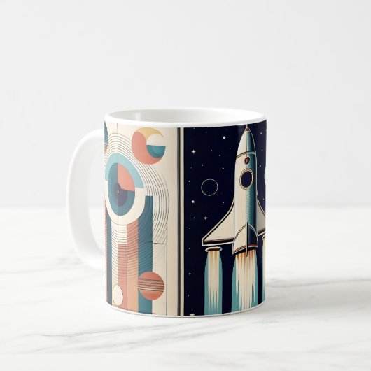 Mug Moyen Siècle Âge de l'espace Art Galaxy Navigation (Devant gauche)