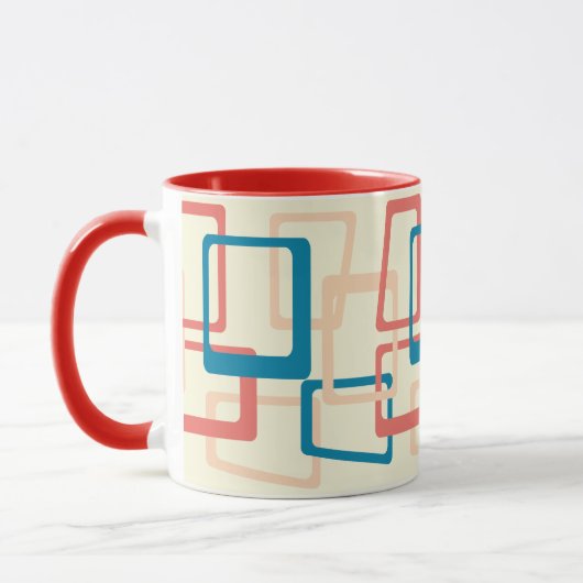 Mug Moyen Siècle, L'Âge Atomique Rectangle Bleu, Corai (Gauche)
