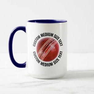 Mug Moyen Texte BLEU NAVY Combinaison 15oz Cricket Per