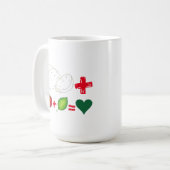 Mug Mozzarella italienne + Tomate + Basil = Coeur d'am (Devant gauche)