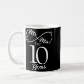 Mug Mr Mrs For 10 Years 1st Wedding Anniversary (Gauche)