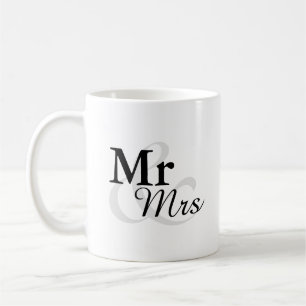 Mug Mr&Mrs Simple Elegant Typographie Mariage Faveur