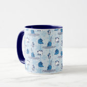 Mug Mr. Narwhal Blue Snowflake Pattern (Devant gauche)