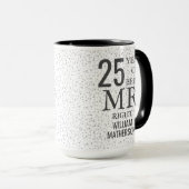 Mug Mr Right Fun 25e Anniversaire Cœurs d'Argent (Devant droit)