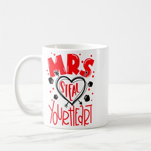 Mug Mrs Steal Your Heart Valentines Day Matching Coup  (Gauche)
