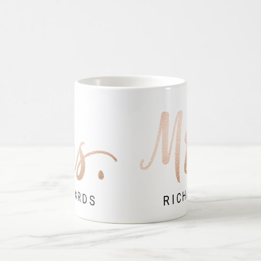 Mug MRS Typographie FAUX OR ROSE (Centre)