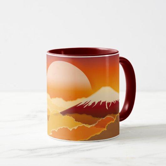 Mug Mt.FUJI Coucher de soleil Japon (Devant droit)