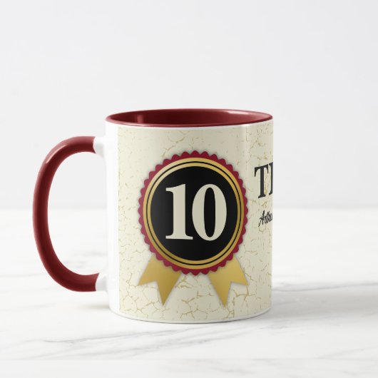 Mug Mu anniversaire de longévité de l'employé personna (Gauche)