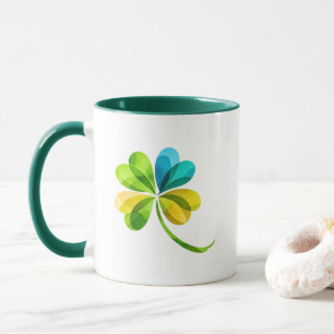 Mug Mu shamrock géométrique multicolore pour la Saint-