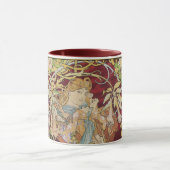 Mug Mucha Art Nouveau : Une Femme Daisée (Centre)