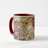 Mug Mucha Art Nouveau : Une Femme Daisée (Devant gauche)