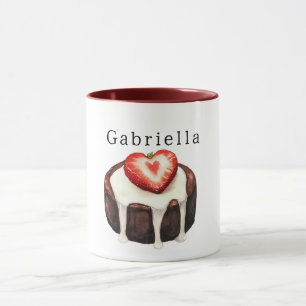 Mug Muffin au Chocolat Cœur de Fraise