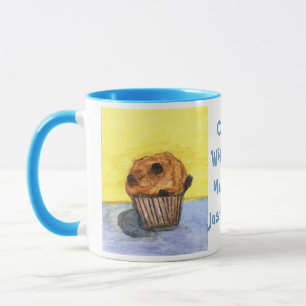 Mug Muffin en céramique de confiture de chocolat peint