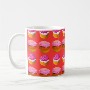 Mug Muffins, cupcakes à la crème blanche et rose sur u