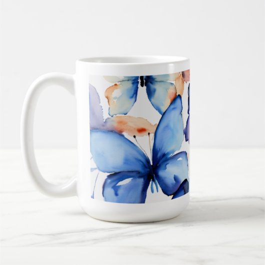 Mug "Mug à papillon bleu blanc (Gauche)