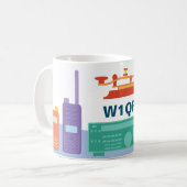 Mug Mug-cadeau de la radio de jambon amateur avec Call (Devant gauche)