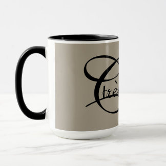 Mug MUG_ CHIC TEXTE NOIR chic de " tres" SUR KAKI