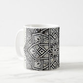 Mug "Mug d'art Mandala géométrique - Unique noir & bla (Devant gauche)