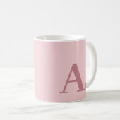 Mug "Mug de café Rose Monogramme moderne" (Devant droit)