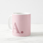 Mug "Mug de café Rose Monogramme moderne" (Devant gauche)