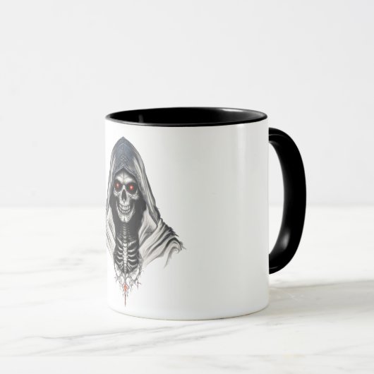 Mug "Mug de crâne à faucheuse - Coupe de café gothique (Devant droit)