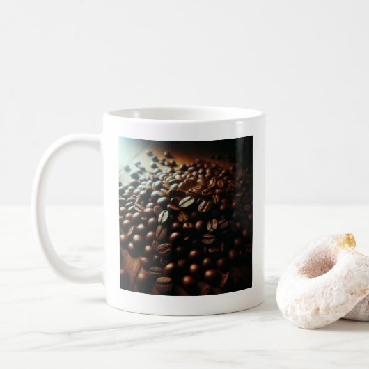 Mug "Mug de fèves de café élégant - cadeau parfait pou (Avec donut)
